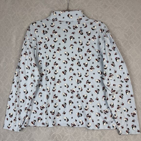 Vtg 90s Turtleneck Womens XL Blue Snowman Grandma Teachercore Cottage Kidcore - Picture 4 of 9